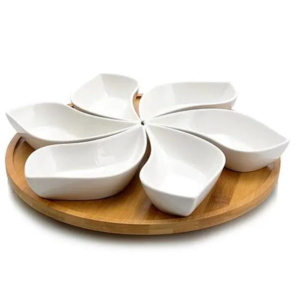 Elama Signature 13-1/2" 7-piece Lazy Susan Serveware Set Elama Signature 13-1/2" 7-piece Lazy Susan Serveware Set