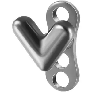 V-Shaped Dermal Anchor Top and Bace for Women, G23 Titanium 16G Internally Threaded Microdermal  Heart Surface    1 count