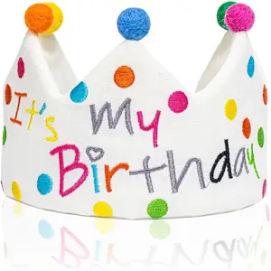 Personalized Hand Embroidered Crown, Customed Birthday Crowns for Kids Birthdays Party, Fit All Ages