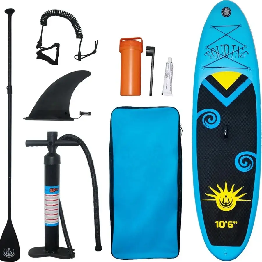 10'Inflatable Stand Up Paddle Board,Portable Stand Up Paddle Board,Non-Slip Comfort Yoga Board For Youth & Adult