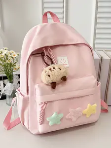 Korean Style 2026 New Backpack, Unique Small Star Design, Large Capacity Casual Bag, College Student Bookbag, Outdoor Travel Pack, Cute Backpack