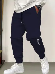 Men's casual jogging pants with elastic drawstring waist and ankle fold - zipper pocket design, knitted sports pants, ankle binding pants, fitness pants, suitable for gym, running, sports, and daily wear (universal for all seasons)