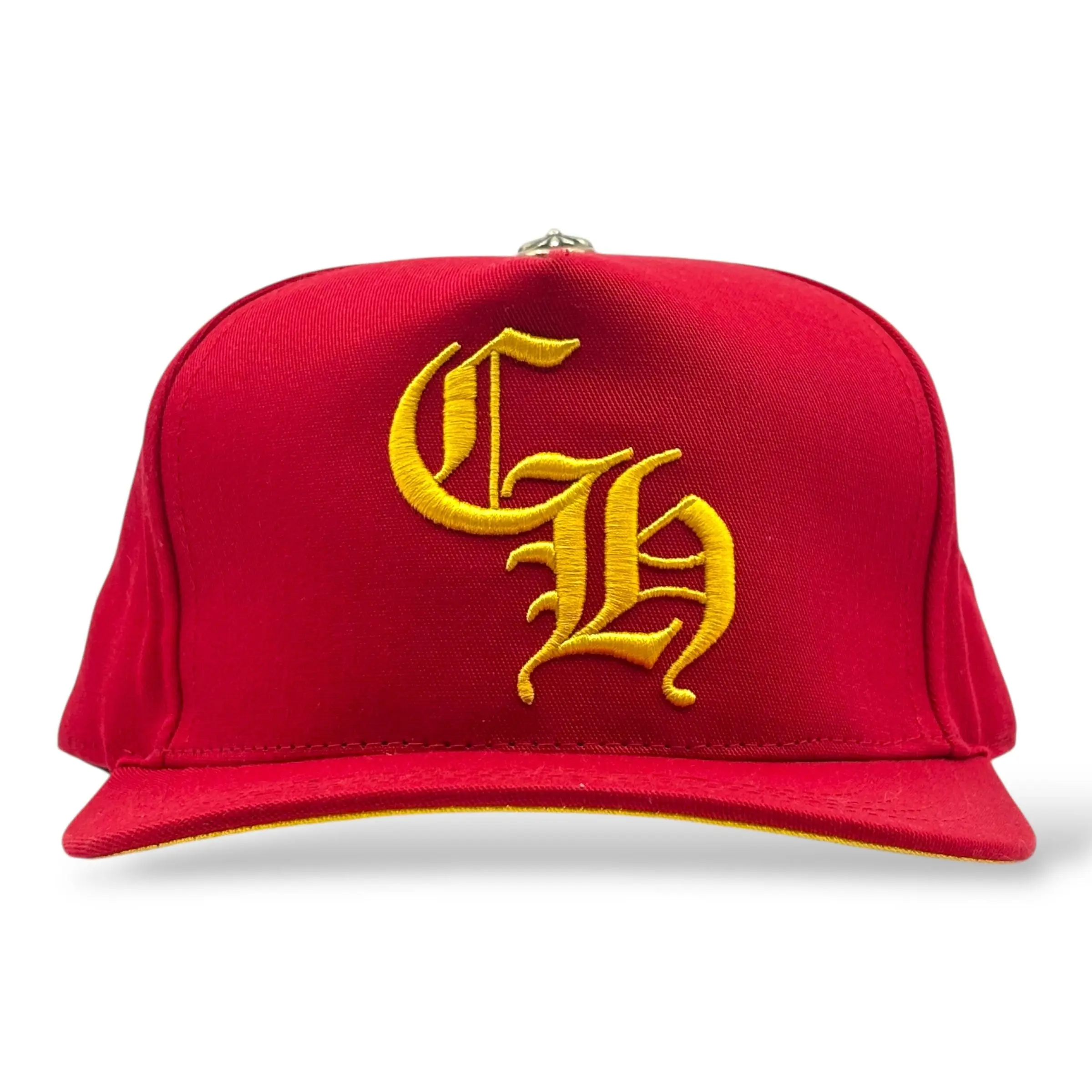 1123679 Chrome Hearts CH Silver Button Hat Red/Yellow