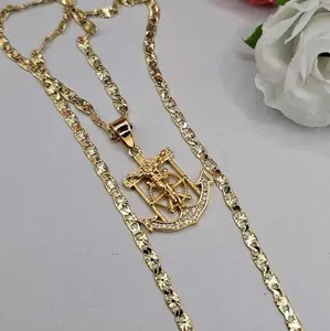 Anchor with christ on the cross small chain gold-plated 18"inches 24"inches available