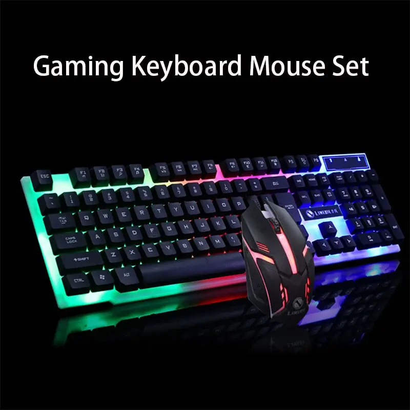 GTX300 Gaming Keyboard & Mouse Combo – LED Backlit, 104 Keys, Wired USB, Photoelectric Sensor