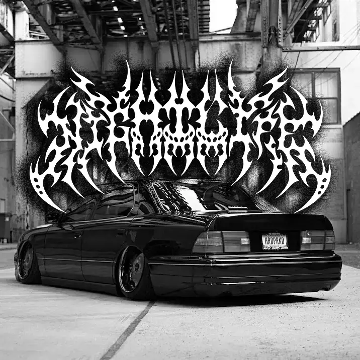 Nightlife Gothic Style V5 Windshield Banner Vinyl Decal for Cars JDM Muscle Easy Install Metal Font Stickers