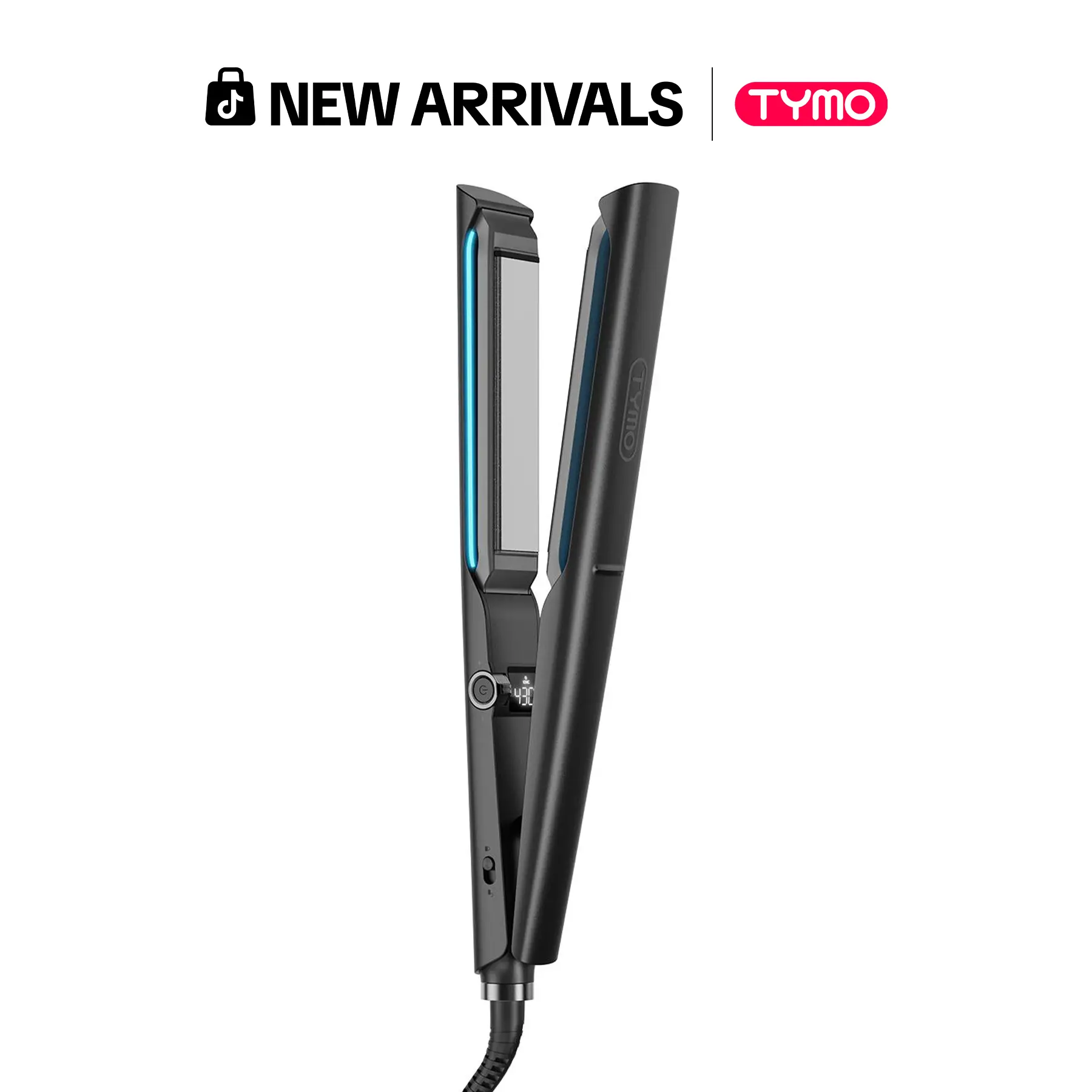 TYMO FLAIGHT HOLO-  2.0 Flat Iron Hair Straightener for Women - 1” Long Ceramic Professional 2 in 1 Straightener and Curler for Fast, Smooth Styling, Innovative Hollow Design to Boost Curls, 500M Ionic, Black Titanium Hair Straightener Straightening Iron