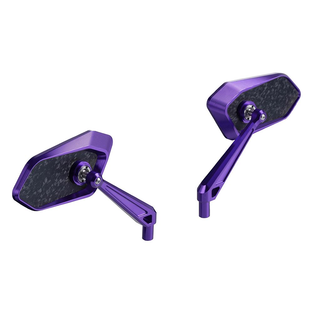 FireBlade Carbon Fiber Performance Motorcycle Side Mirrors - CNC Machined Forged Carbon-Billet Aluminum Motor Part, Easy Install Replacement with Aggressive Look & Improved Vision for Harley-Davidson, Indian, Larger View