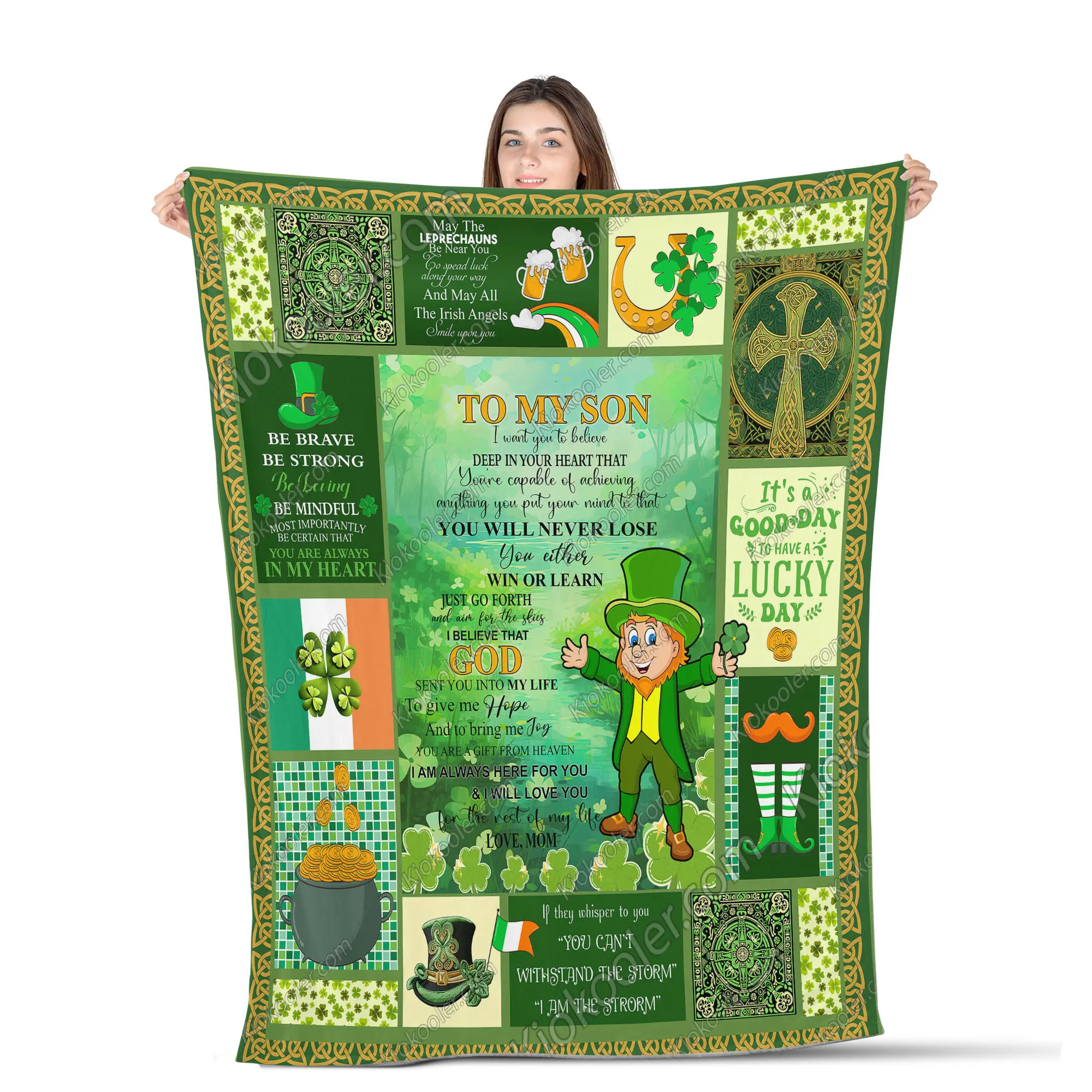Ireland Celtic Irish Luck Blanket, Celtic All Season Blanket ,Sofa Throw Blanket Comfort Warmth Soft Blanket Fleece Blanket, Sherpa Blanket