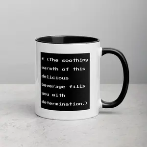 Undertale inspired retro vintage gaming mug,'The soothing warmth of this beverage fills you with determination'quote, Gamer Gift Idea #166