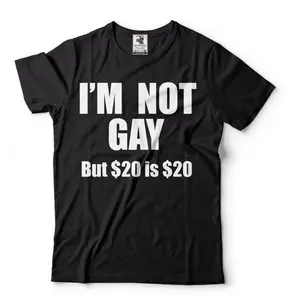 Funny Graphic Tee,Funny LGBTQ Shirt I'm Not Gay But 20 is 20 Shirt LGBT Humor Tees Pride Month Gift LGBTQ Gay Ally Shirt Gay Pride Transgender Shirts Top Casual