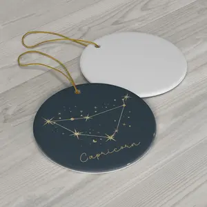 Zodiac Sign Sagittarius Taurus Aries Leo Ceramic Christmas Ornament, Zodiac Virgo Cancer Pisces Capricorn Christmas Gift, Gemini Ornament