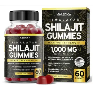 Shilajit Gummies For Men & Women (High Potency Gold Grade with 85+ Trace Minerals with Fulvic Acid) - Energy & Immunity Support - Third Party Tested, Non GMO, Vegan & Made in USA - (60 Gummies)