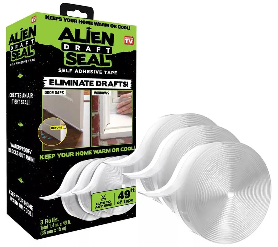 Alien Seal Anti-Draft Adhesive Instant Insulati on Seal Tape Alien Seal Anti-Draft Adhesive Instant Insulati on Seal Tape