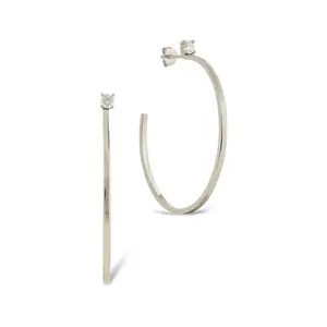 Sterling Silver Kamryn Luxe Stone Accent Hoops