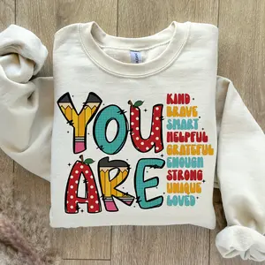 You Are Kind Shirt, Back to School, Teacher Appreciation, Retro Teacher School Doodles Sweat, Hoodie