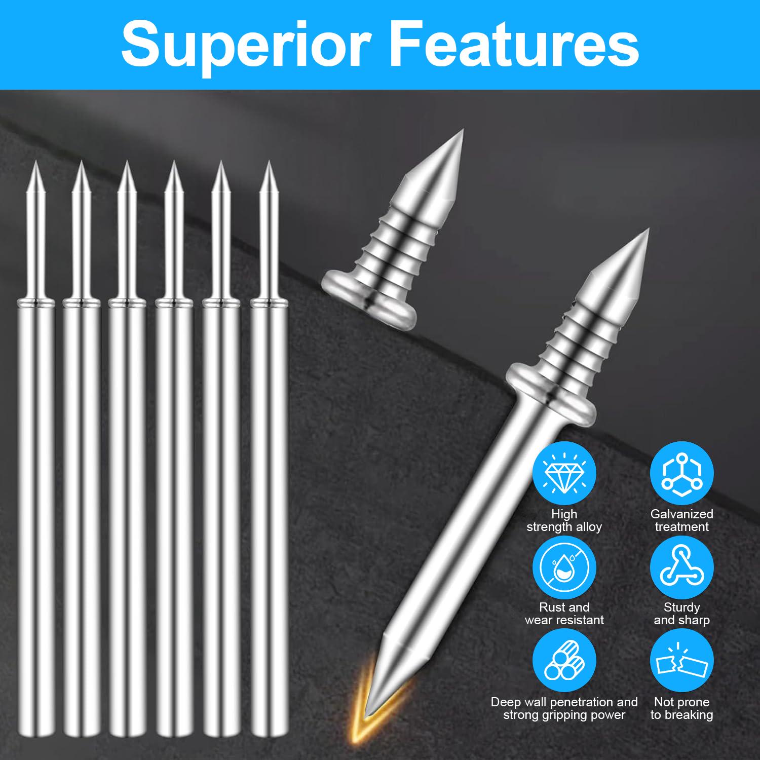 Non-Marking Double-Headed Skirting Nails, No Drilling Required Damage-Free Wall Nails, Easy Installation Mounting Kit for Baseboards, Wall Panels, Furniture Cover Plates, Sturdy Invisible Skirting Board Nails