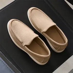 Brand Bdhjydb Men's and Women's Slip-On Moccasin Style Canvas Shoes- Beige Round Toe Slippers with Arch and Cushioned Insole, All-Season Casual Comfort, Beige Non-Slip Rubber Sole, Unisex Indoor/Home Shoes, Solid Color Design, Breathable Fabric Lining, Si