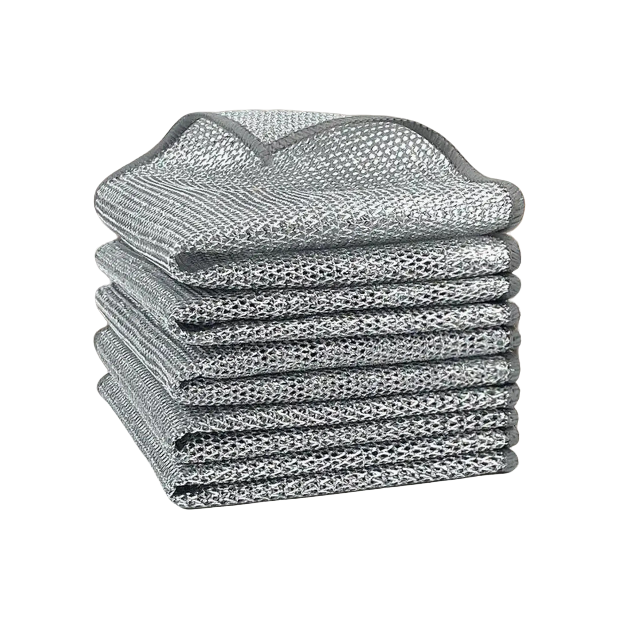 Non Scratch Wire Dishcloth 10 Counts Multipurpose Metal Scrubbers for Wet Dry Cleaning 2 Layer Kitchen Cleaning Cloth Home Hand Steel Mesh Wipe Eco Friendly Reusable