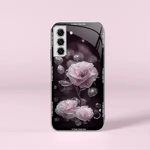 Night Dew Flower for【Galaxy S21 Fe 5g】Elegant Electroplating Glass Case--975