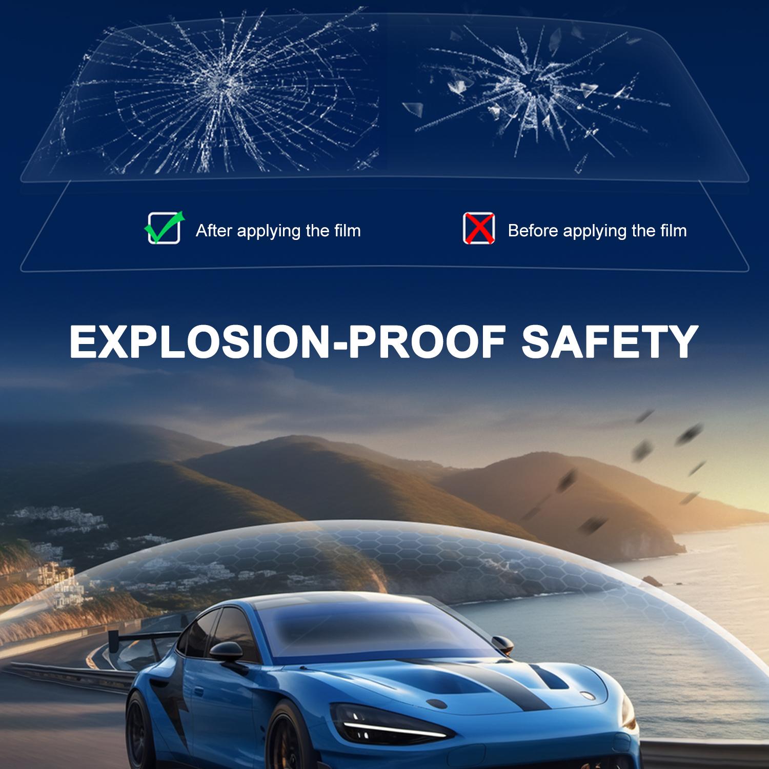 Car Window Tint Film,20in*19.6ft Roll,UV Protection,Heat Insulation,1%-50% VLT Options,Sunroof Compatible,Easy Install with Tools,Universal Fit