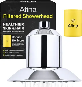 Afina Filtered Shower Head | High Pressure Shower - Reduces Dry Itchy Skin, Dandruff, Eczema, & Dramatically Improves Condition of your Skin, Hair & Nails