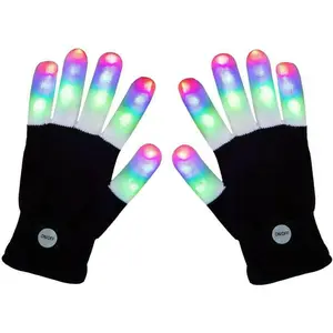 7 colors light show LED Gloves Rave Light Finger Lighting Flashing Glow Mittens