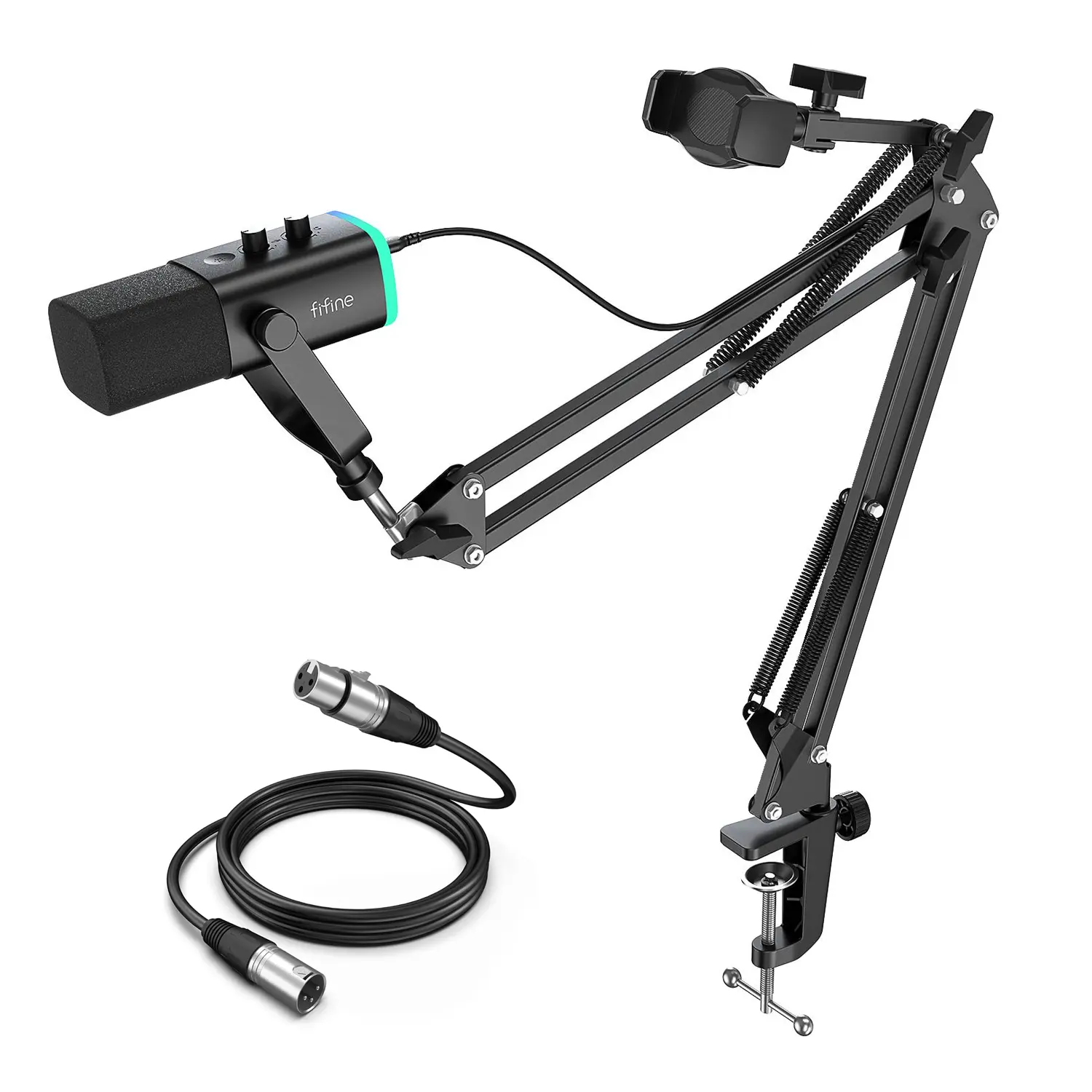 Boom Arm with Phone Holder Black