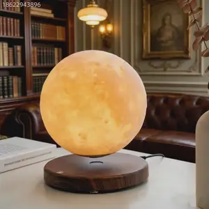 Levitating Moon Lamp, Magnetic Floating Moon Lamp Spinning Luna Night Light with 3 Color Modes, for Home Office Desk Decor, Bedroom Unique Lamps, Cool Tech Gadgets Gift for Women Kids