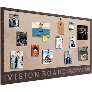 Felt Dream Board Vision Board - Premium DIY Vision Boards, Vision Board Supplies, Vision Board Kit Bottom Plate, 23.6x15.7 inches (Brown+Camel)