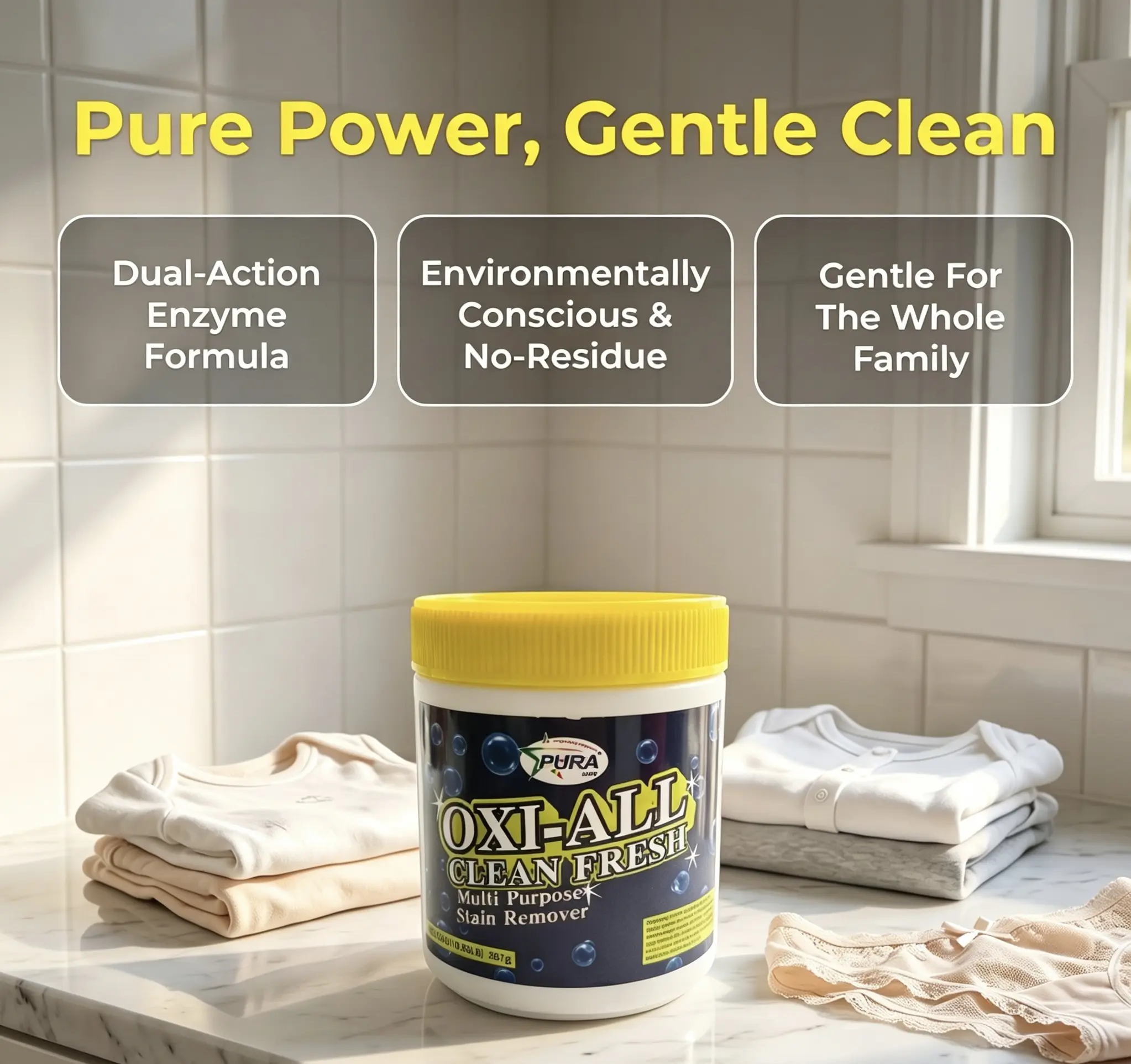 Pura Oxi Powdered Household Cleaner, Multi-Surface Stain-Removing Home Care Supply,6-pack oxygen stain remover