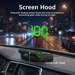 【FathersDayGift】Car Head-Up Display (HUD) - GPS Digital Speedometer, Odometer (MPH) for Cars, Trucks, Motorcycles - Automotive Electronics Accessory