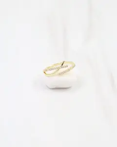 Troy Hills CZ Adjustable Ring WR Gold