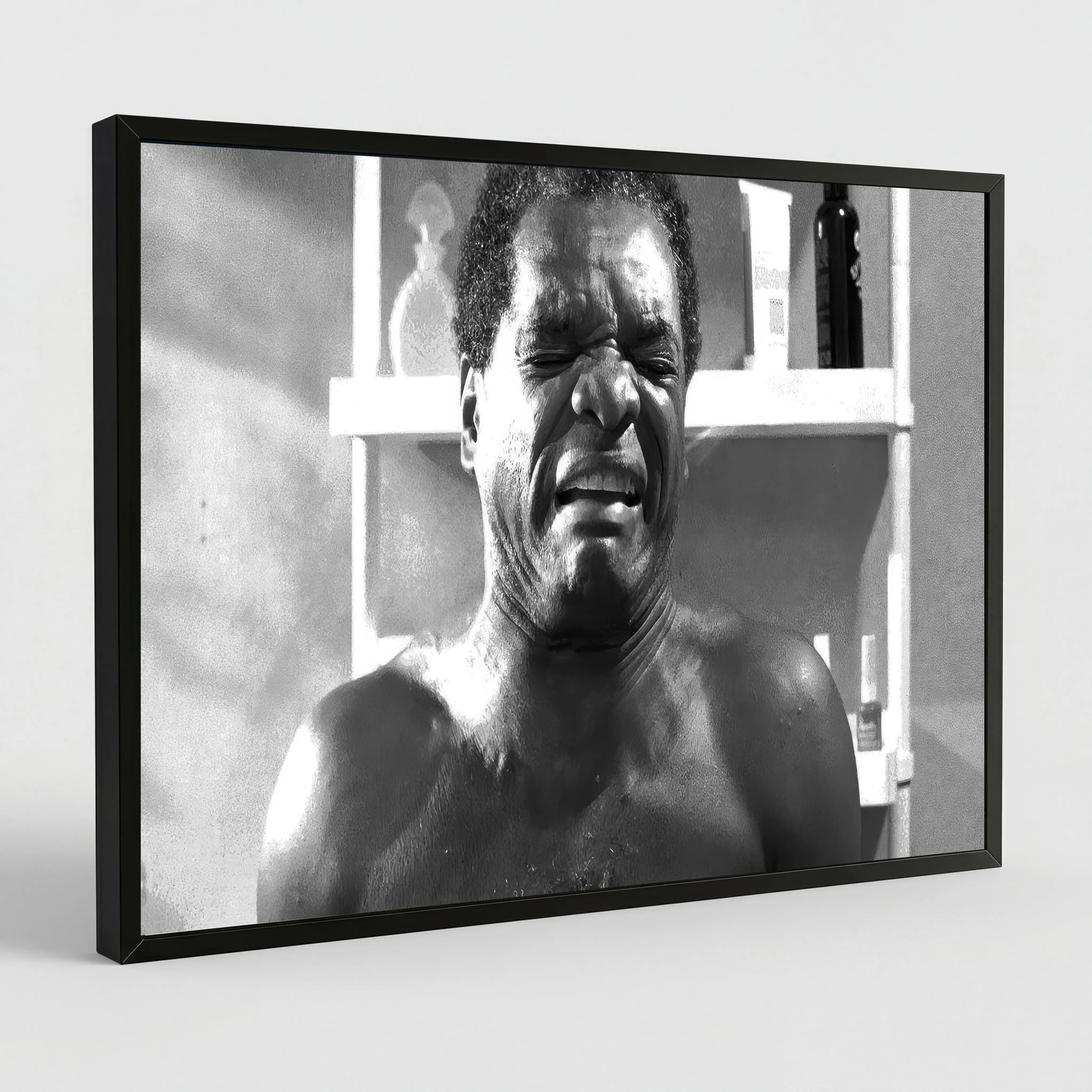 Friday Movie Dad Toilet Scene Black-and-White Artistic Poster Print - Home Decor, Bedroom Decor, Comedy Classic Wall Art Gift for Him