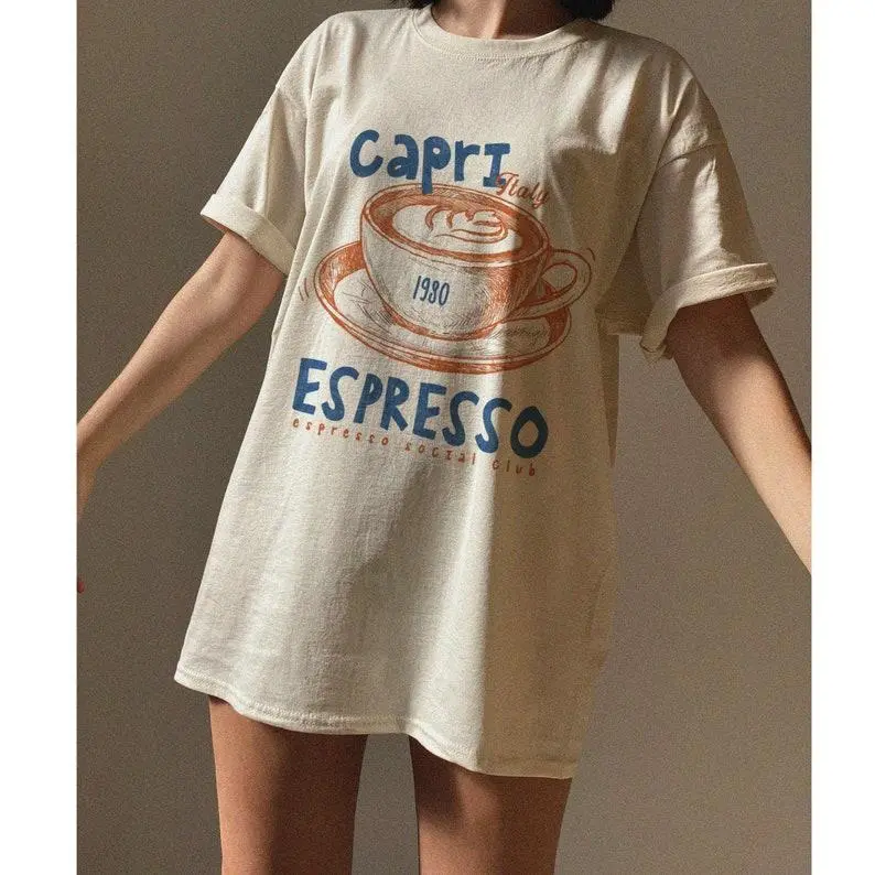 Comfort Colors Capri Italy Espresso Social Club 1980 Tshirt, Italian Cafe Style, Vintage Unisex T-Shirt, Retro Coffee Design, Capri Espresso Shirt