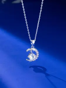 Moon Design Pendant Necklace for Women, Fashion Jewelry for Party, Daily Clothing Decor, Trendy All-match & Exquisite Chain Jewelry for Birthday Gift