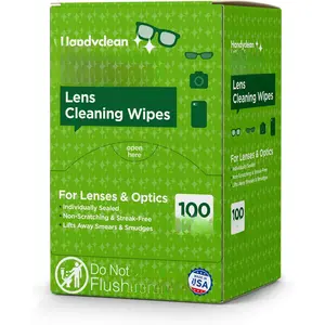 HandyClean Pre-Moistened Lens Cleaning , Eyeglass , Screen , 100 ct of 6 x 5 inches Individually Packed Lens Cleaner