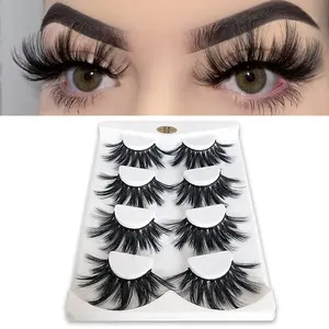 Lashes, Dramatic 6D Faux Mink Lashes, Fluffy Volume Eyelashes, Thick Crossed Lashes, Long Faux 25mm Mink Lashes (6D4-05)
