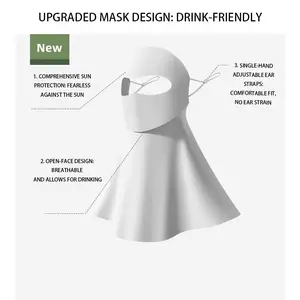 Full-Face & Neck Coverage Mask (Drink-Friendly Design) — Golf Face Mask — Summer Sun Protection & UV-Blocking Outdoor Cycling Neck-Guard Face Mask & Sun Hat Combo
