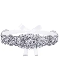 1PC Bridal Crystal Rhinestone Braided Wedding Dress Sash Belt