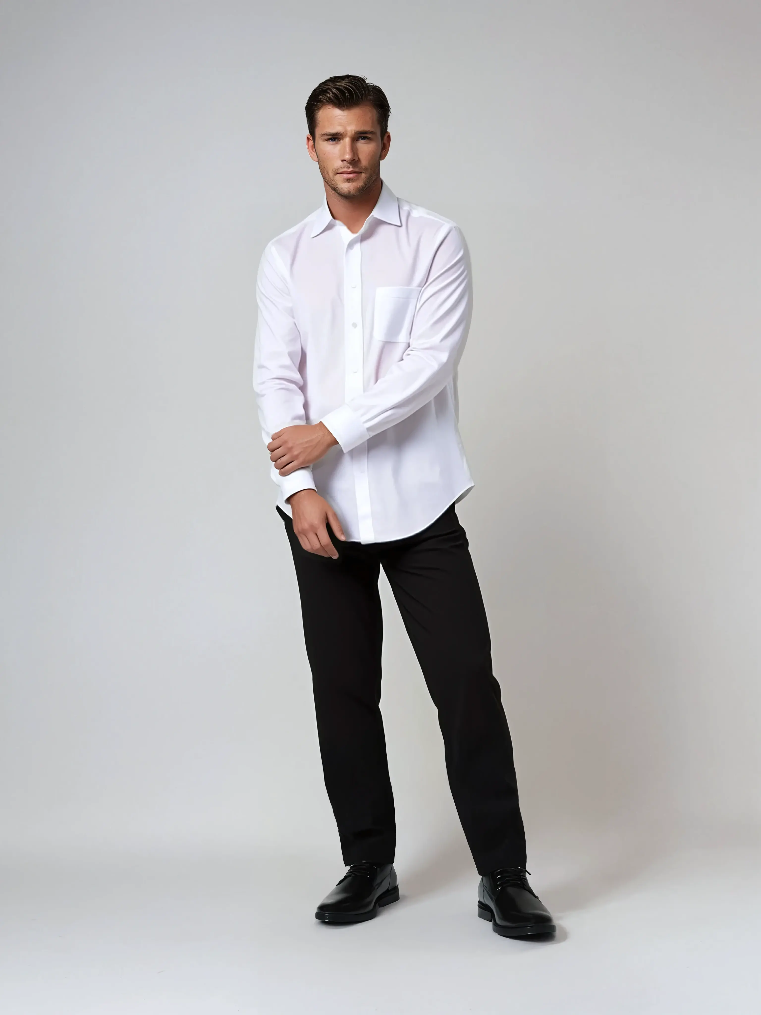 Side Expandable Waist Pants - Basic Polyester Men's Casual Wear for Versatile Styling