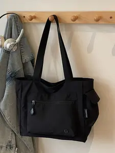 Lightweight Simple Large Capacity Tote Bag, Women's Casual Versatile Shoulder Bag, Stylish Tote Bag, Ideal for Daily Commute, Travel, Shopping, Parties, Business, Gifts, Fabric Tote Bag