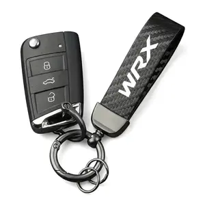 Premium Imitation Leather Keychain Strap for Subaru BRZ XV Legacy Forester Outback WRX WRC STI Carbon Fiber Carabiner Key Holder