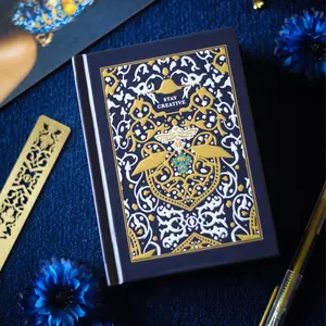 Cynessia "CHAPTER ONE" Luxury Notebook Set with Gold Metal Bookmark, 480 Blank Pages, Embossed Cover Design, A6 Size, and Pocket Creative Journal