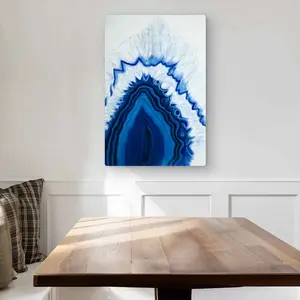 212 MAIN Artistic Agate Geode Slice Wall Art - 20x30 in. Glossy Aluminium Metal Print, Contemporary Mineral Decoration for Room, Nature Home Decor Gift