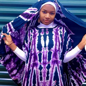 2 pcs set Batik dress Purple Tie-Dye Modest Set