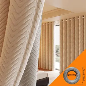 Thickened Curtain, 2 Counts/set Windproof Warm Soundproof Curtain, Home Decor for Living Room Bedroom Hotel