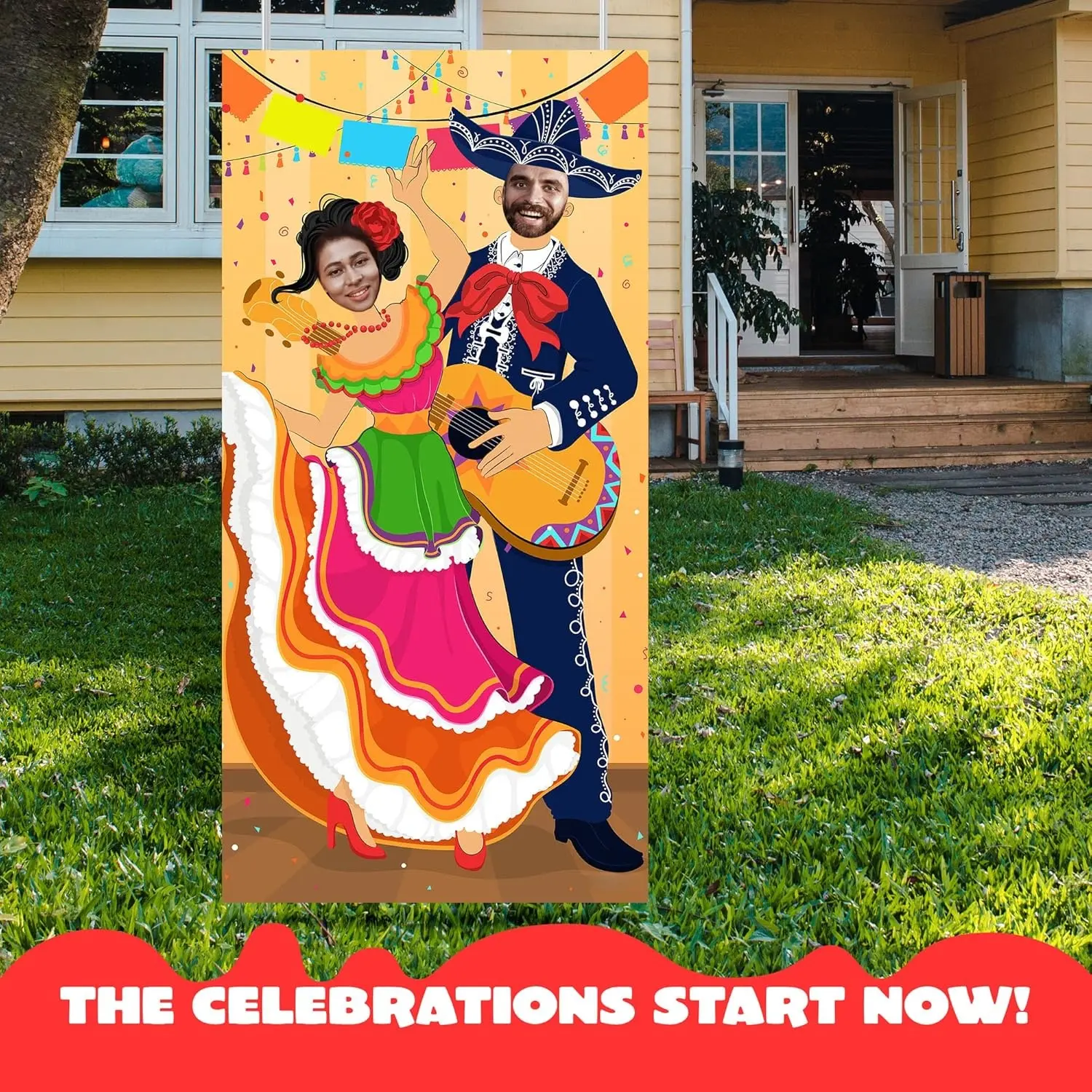 Mexican Carnival Theme Photography Backdrop Banner, Studio Props, Birthday Party Decor, Birthday Party Decorations, Home Office Decoration, Festival Gift
