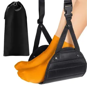 Portable Foot Hammock, 1 Count Adjustable Height Foot Hammock with Storage Bag, Travel Footrest for Home Office, Travel Plane & High-speed Rail Use, Travel Accessory Hammock