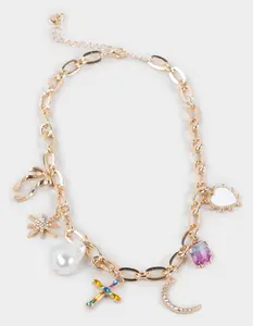 FULL TILT  Womens Cross/Stone/Charm Necklace, Gold